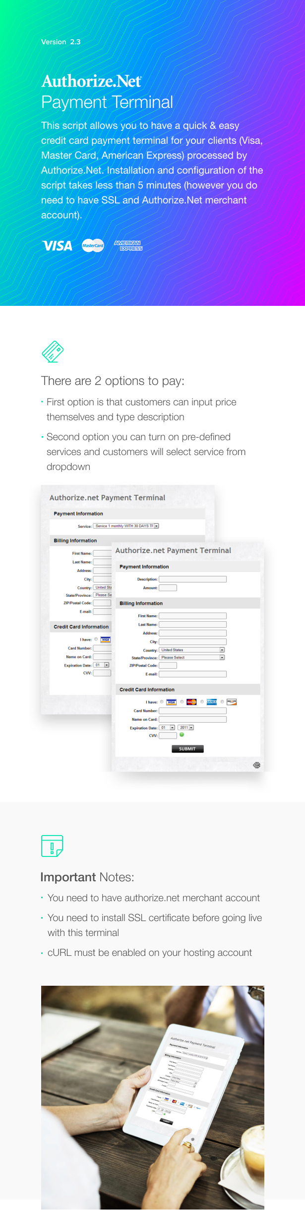 Authorize.net Payment Terminal - 1