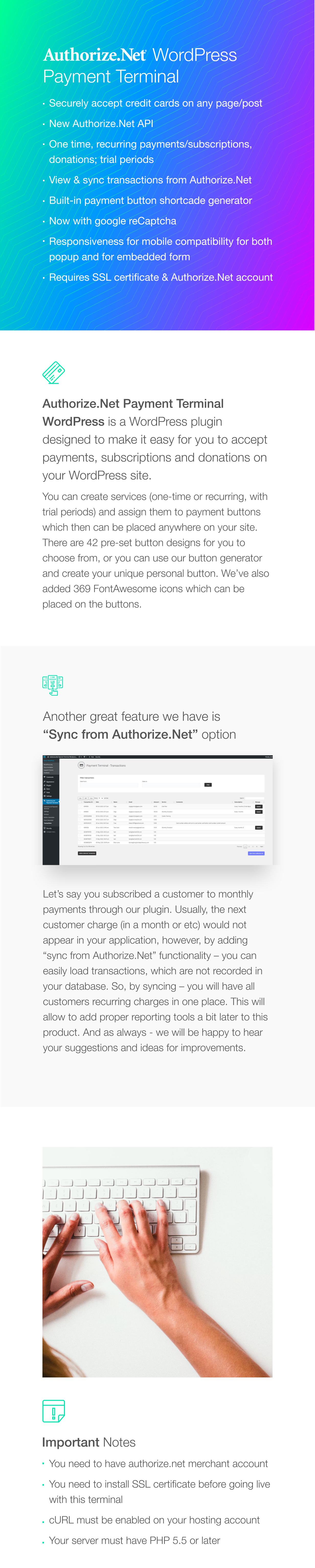 Authorize.Net Payment Terminal WordPress - 1